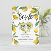 Invitation Elégant Boho Lemon Heart Fête des mariées d'été (Debout devant)