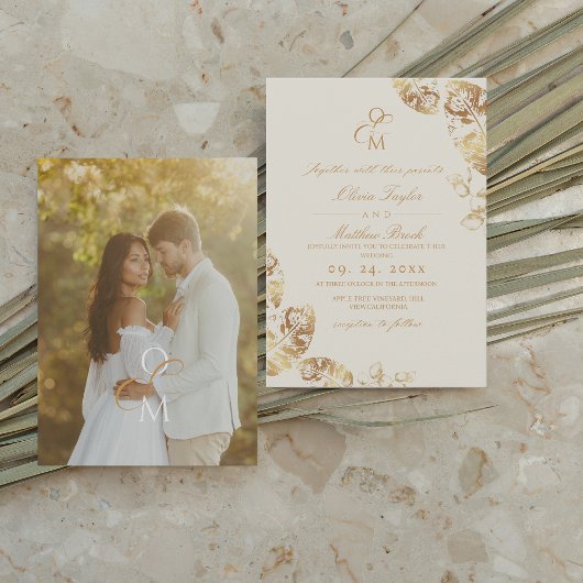 Invitation Elegant Boho | Mariage d'automne d'or