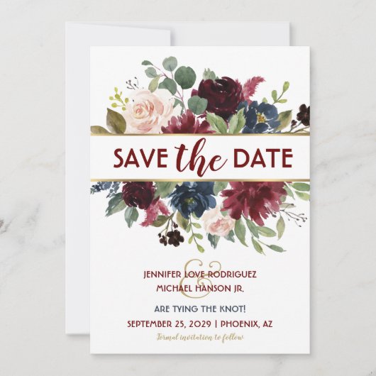 Invitation Élégant Boho Mariage Save the Date (Devant)