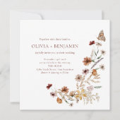 Invitation Elégant Boho Nature Fleur sauvage Mariage (Devant)