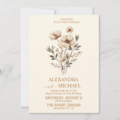 Invitation Elégant Boho Nature Fleur sauvage Mariage (Devant)