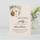 Invitation Elegant Boho Nesting Party Bird Baby Shower (Debout devant)