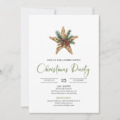 Invitation Elegant Boho Neutral Botanical Festive Christmas  (Devant)