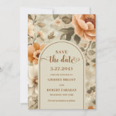 Invitation Élégant Boho Neutre Beige Sauge Sauvegarder la Dat (Devant)