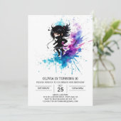 Invitation Elegant Boho Ninja Fille Anniversaire (Debout devant)