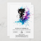 Invitation Elegant Boho Ninja Fille Anniversaire (Devant / Derrière)