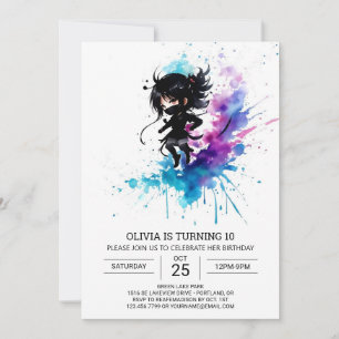 Invitation Elegant Boho Ninja Fille Anniversaire