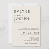 Invitation Élégant Boho noir et blanc QR Code Mariage (Devant)