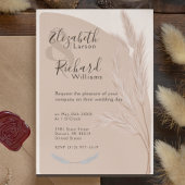 Invitation Elégant Boho Pampas Grass Mariage moderne
