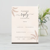 Invitation Elégant Boho Pampas Grass moderne mariage RSVP (Debout devant)