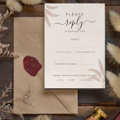 Invitation Elégant Boho Pampas Grass moderne mariage RSVP