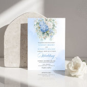 Invitation Elegant Boho Pastel Blue Hydrangea Wedding Invite