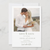 Invitation Elegant Boho Photo Wedding Enregistrer la date (Devant)