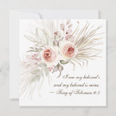 Invitation Élégant Boho rose Blush Floral Mariage chrétien (Dos)