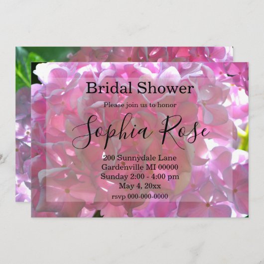 Invitation Élégant boho rose fleurs fleurs douche nuptiale (Devant / Derrière)