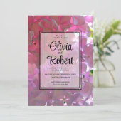 Invitation Élégant boho rose florales hydrangées Mariage (Debout devant)