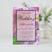 Invitation Élégant boho rose florales hydrangées Mariage (Debout devant)