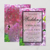 Invitation Élégant boho rose florales hydrangées Mariage (Devant / Derrière)