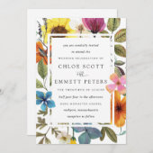 Invitation Elegant Boho Rustic Fleur sauvage Mariage d'été (Devant / Derrière)