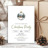 Invitation Elegant Boho Rustic Pine Wreath Christmas Dinner