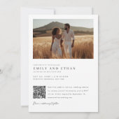 Invitation Elegant Boho Rustic QR Code Mariage photo (Dos)