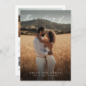Invitation Elegant Boho Rustic QR Code Mariage photo (Devant / Derrière)