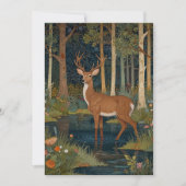 Invitation Élégant boho rustique cerf forestier (Devant)