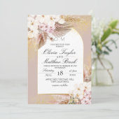 Invitation Elégant Boho Rustique Floral Mariage (Debout devant)