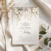 Invitation Élégant Boho Rustique Mariage Floral