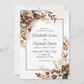 Invitation Élégant Boho Rustique Terracotta Flora Mariage (Devant)