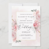 Invitation Elégant Boho Spring Blush or Floral Mariage (Devant)