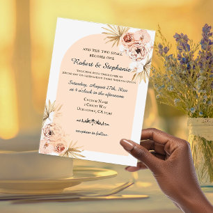Invitation Elégant Boho Spring Peony Mariage chrétien