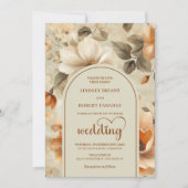 Invitation Elegant Boho Terra Cotta Ivory Sage Floral Wedding (Devant)