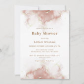 Invitation Elégant Boho Terracotta Agate Baby shower Or (Devant)