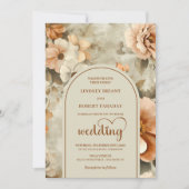 Invitation Elegant Boho Terracotta Ivory Sage Floral Wedding (Devant)