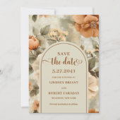 Invitation Elegant Boho Terracotta Sage Floral Save The Date (Devant)