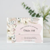 Invitation Elégant Boho Tropical Floral Terrain de verdure dé (Debout devant)