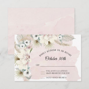 Invitation Elégant Boho Tropical Floral Terrain de verdure dé