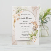 Invitation Elegant Boho Tropical Pampas Grass Bridal Shower (Debout devant)