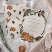 Invitation Elégant Boho Verdure Citrus Mariage d'hiver