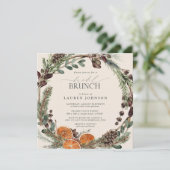 Invitation Élégant Boho vert Citrus automne nuptiale Brunch (Debout devant)