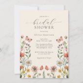 Invitation Elegant Boho Watercolor Fleur sauvage Fête des mar (Devant)