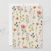 Invitation Elegant Boho Watercolor Fleur sauvage Fête des mar (Dos)