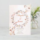 INVITATION ELÉGANT BOHO WATERCOLOR FLORAL MARIAGE (Debout devant)