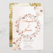 INVITATION ELÉGANT BOHO WATERCOLOR FLORAL MARIAGE (Devant / Derrière)