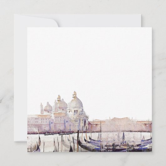 Invitation Elégant Boho Watercolor Venice Script Mariage (Dos)