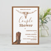 Invitation Élégant Boho Western Cowboy Couple Show (Debout devant)