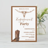 Invitation Elegant Boho Western Cowboy Engagement Party (Debout devant)