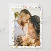 Invitation Elegant Boho Wild Flower Photo QR Code Mariage (Dos)