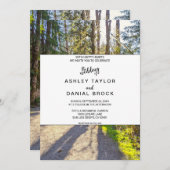 Invitation Élégant bois arbres tropicale extérieur photo Mari (Devant / Derrière)